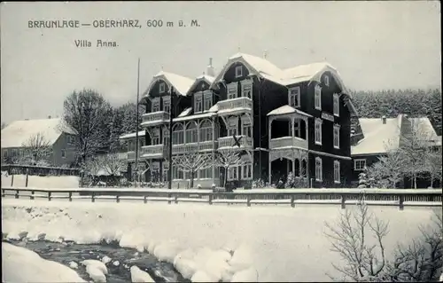 Ak Braunlage im Oberharz, Villa Anna im Winter