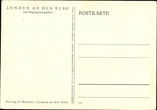 Ak Lenzen an der Elbe Brandenburg, Blick auf den Ort, Fliegeraufnahme