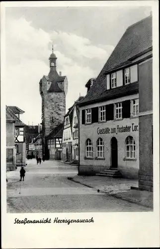 Ak Herzogenaurach in Mittelfranken, Straßenpartie, Gasthof