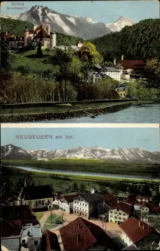 Ak Neubeuern in Oberbayern, Schloss, Marktplatz