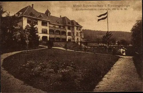 Ak Szklarska Poręba Schreiberhau Riesengebirge Schlesien, Kinderheilstätte Lenzheim