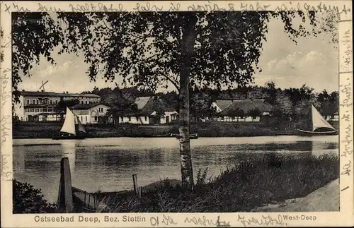 Ak Mrzeżyno Ostseebad Deep Pommern, Wasserpartie, Segelboote