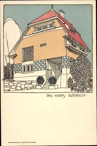 Jugendstil Künstler Ak Darmstadt in Hessen, Das Haus Olbrich, Künstlerkolonie Mathildenhöhe