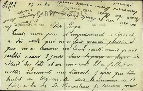 Ak Liffol le Grand Lothringen Vosges, Route Nationale