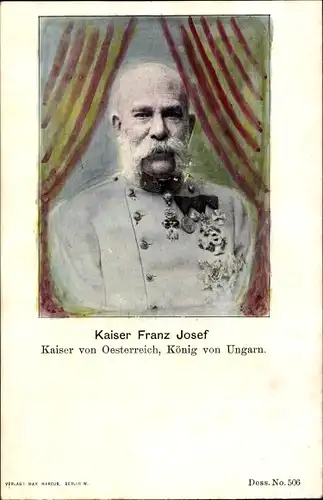 Ak Kaiser Franz Joseph I., Portrait in Uniform, Orden