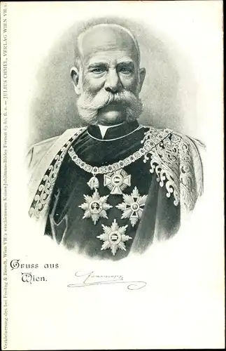 Ak Kaiser Franz Joseph I., Portrait, Orden