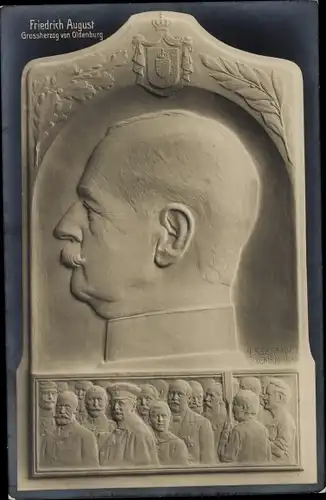 Ak Friedrich August, Großherzog von Oldenburg, Reliefplastik