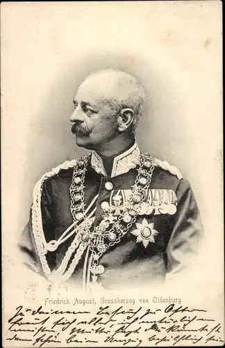 Ak Friedrich August, Großherzog von Oldenburg, Portrait in Uniform, Orden