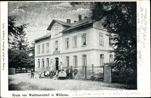 Ak Wildenau Selb im Fichtelgebirge Oberfranken, Gasthaus Waidmannsheil