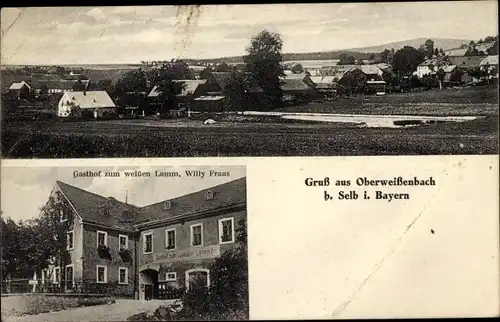 Ak Oberweißenbach Selb im Fichtelgebirge Oberfranken, Gasthaus zum weißen Lamm