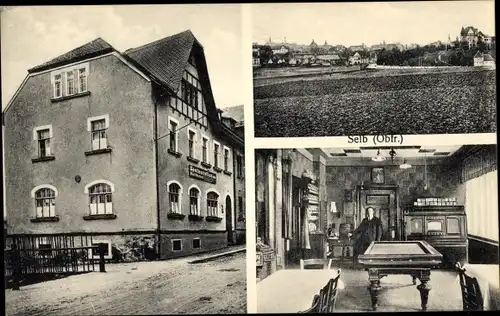 Ak Selb im Fichtelgebirge Oberfranken, Gasthaus, Innenansicht, Billard