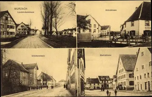 Ak Bad Wurzach in Oberschwaben, Schulstraße, Mühltorstraße, Leutkircherstraße