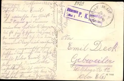 Ak Hofheim in Unterfranken, Benefiziatenhaus, Marktplatz, Landgerichtsstraße