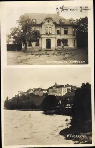 Foto Ak Meersburg am Bodensee, Bierbrauerei Schützen, Ortsansicht