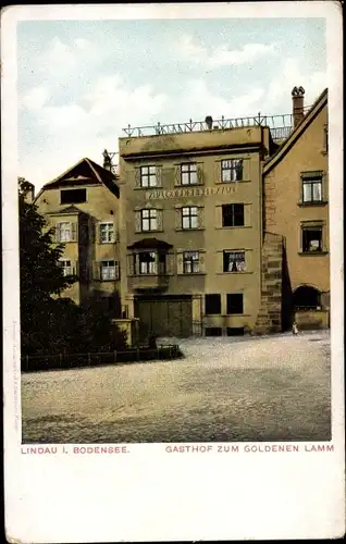 Ak Lindau am Bodensee Schwaben, Gasthof zum goldenen Lamm