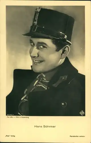 Ak Schauspieler Hans Söhnker, Portrait, Uniform