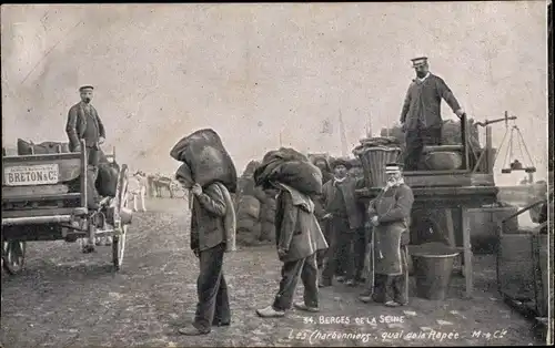 Ak Ufer der Seine, Les Charbonniers, Quai de la Rapee