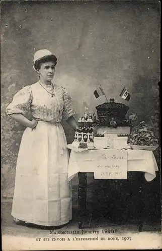 Ak Mademoiselle Juliette Leroy und ihre Beiträge zur Rom-Ausstellung, 1903