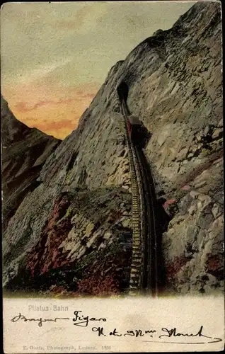 Ak Kanton Luzern Schweiz, Pilatus-Bahn, Zahnradbahn
