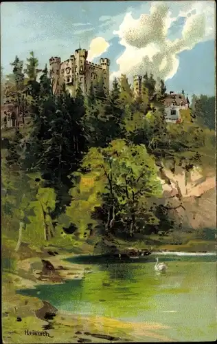 Künstler Litho Heinisch, Hohenschwangau Schwangau im Ostallgäu, Schloss, Schwan