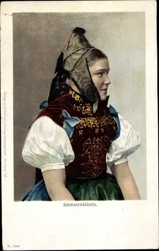 Ak Schwarzwald, Schwarzwälderin in Sonntagstracht, Portrait