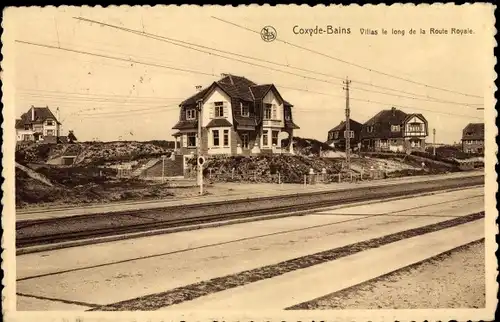 Ak Saint Idesbald Koksijde Coxyde Bains Westflandern, Villas le long de la Route Royake