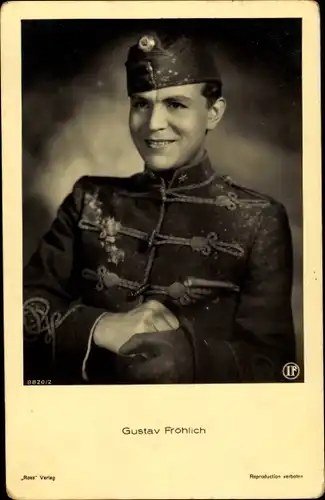 Ak Schauspieler Gustav Fröhlich, Portrait, Uniform