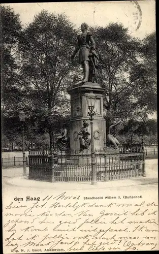 Ak Den Haag Südholland Niederlande, Denkmal Willem II. Buitenhof