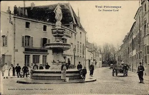 Ak Toul Meurthe et Moselle, La Fontaine Curel