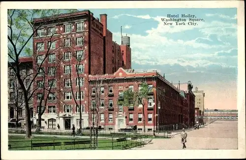Ak New York City USA, Hotel Holley, Washington Square