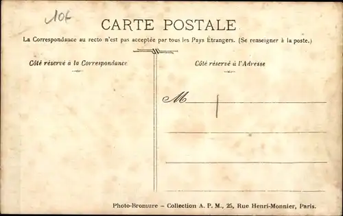 Postkarte Paris VII, Rue du Bac, Die große Seineflut Januar 1910