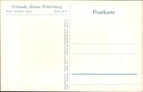 Ak Friesach in Kärnten, Ruine Petersberg