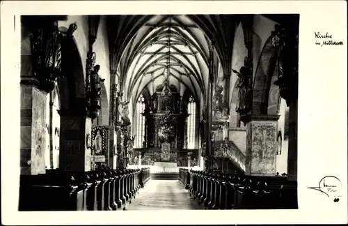 Ak Millstatt am See Kärnten, Kirche, Innenansicht