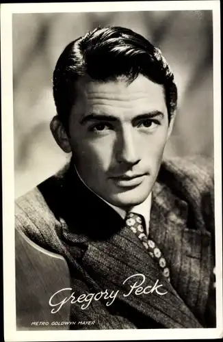 Ak Schauspieler Gregory Peck, Portrait