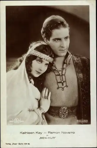 Ak Schauspieler Ramon Novarro, Schauspielerin Kathleen Key, Ben Hur