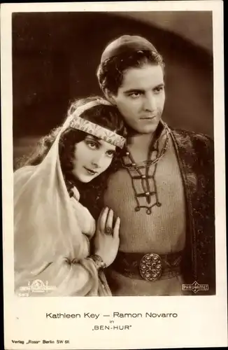 Ak Schauspieler Ramon Novarro, Schauspielerin Kathleen Key, Ben Hur