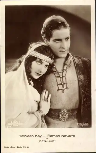 Ak Schauspieler Ramon Novarro, Schauspielerin Kathleen Key, Ben Hur