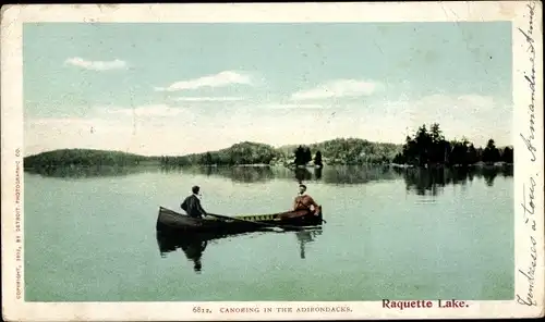 Ak Hamilton County New York USA, Raquette Lake, Canoeing in the Adirondacks