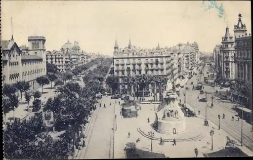 Ak Barcelona Katalonien Spanien, Plaza de la Universidad