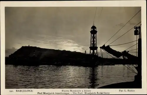Ak Barcelona Katalonien Spanien, Puerto Montjuich y Aereo