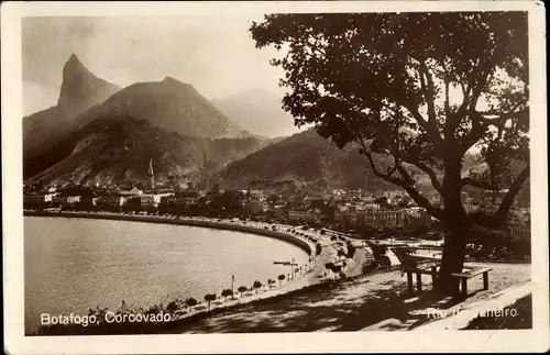 Ak Botafogo Rio de Janeiro Brasilien, Corcovado