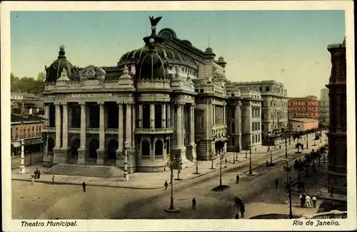 Ak Rio de Janeiro Brasilien, Theatro Municipal