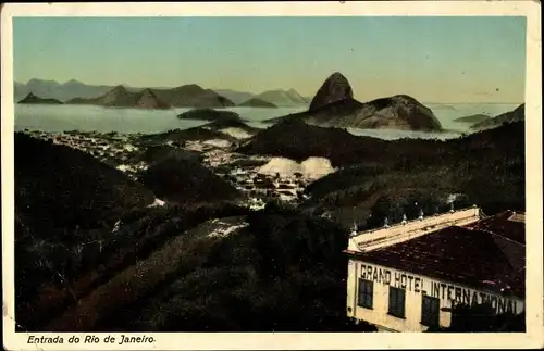 Ak Rio de Janeiro Brasilien, Panorama, Grand Hotel International