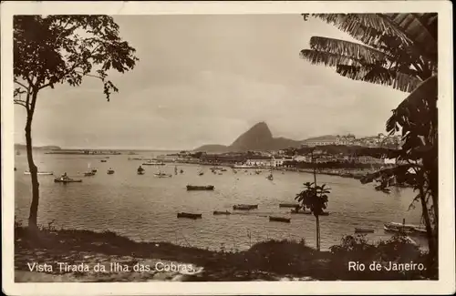 Ak Rio de Janeiro Brasilien, Vista Tirada da Ilha das Cobras