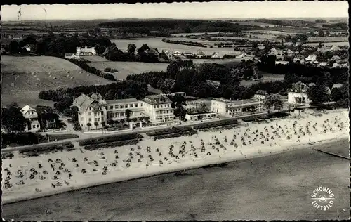 Ak Ostseebad Scharbeutz in Holstein, Ortsansicht, Strand, Luftbild