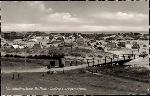 Ak Nordseebad Sankt Peter Ording, Campingplatz, Zelte