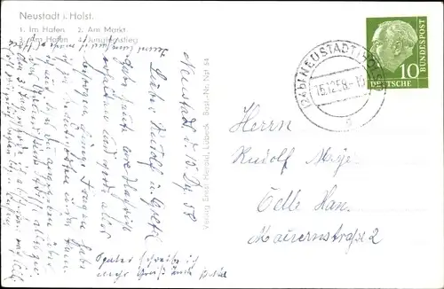 Ak Neustadt in Holstein, Markt, Hafen, Jungfernstieg