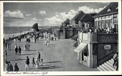Ak Westerland auf Sylt, Promenade, Terrasse