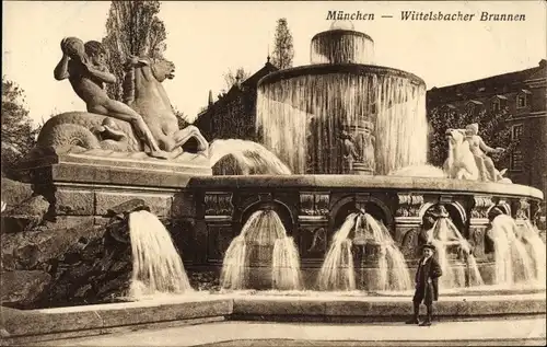 Ak München, Wittelsbacher Brunnen