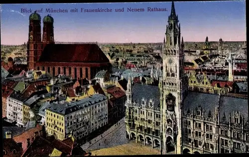 Ak München, Frauenkirche, Neues Rathaus